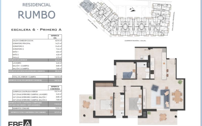 OBRA NUEVA!!!! PISO DE 3 HABITACIONES Y 2 BAÑOS CON PISCINA COMUNITARIA